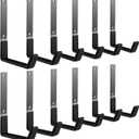 Heavy Duty Steel Hooks - Garage & Garden Tool Organizer, Wall Mount Hooks, Hose Hanger (12, Large)