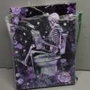 FuShvre Skeleton Bathroom Decor Moody Skeleton Wall Art Pictures for Bathroom Gothic Painting for Home Decoration Framed 12x16 inch each piece (Purple)