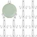 LonlyEagle 12 Pack 6 Inch Clear Plastic Easels or Stand/Plate Holders to Display Pictures or Other Items at Weddings, Plate Stands for Home Decoration, Birthdays, Tables
