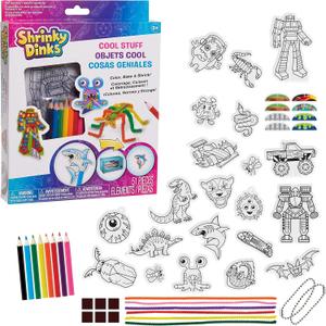 Shrinky Dinks Cool Stuff Activity Set, 51-piece set, Kids Art and Craft Activity Set, Kids Toys for Ages 5 Up by Just Play