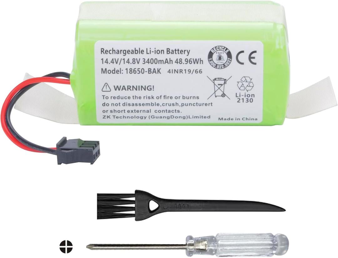 3400mAh Vacuum Cleaner Battery for Ecovacs Deebot N79 N79S N95 DN622 and for Eufy RoboVac 11 11S 15C 15T 12 25C 30 35C, for Goovi F007C D380 for Amarey A800 A900 for Coredy R300 R500