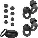 JUSTRVN Ear Plugs for Sleeping, 2 Pairs of Reusable Earplugs for Noise Reduction 25dB-30dB with 8 Ear Tips, Soft Hearing Protection Ear Plugs for Concert,Noise Sensitivity, Study & Work, Black