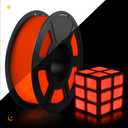TECBEARS Glow in The Dark PLA Filament, Neatly Wound Luminous PLA 3D Printer Filament, Dimensional Accuracy +/- 0.02mmFit Most FDM 3D Printers,1KG Spool (2.2 lbs), (Red PLA, Glow Red)