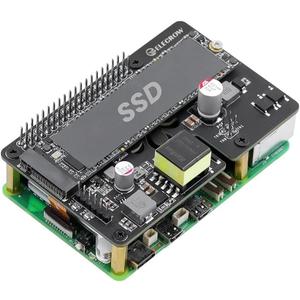 PoE+ M.2 NVMe Expansion Board for Raspberry Pi 5, 802.3 at Power Over Ethernet HAT with PCIe M-Key SSD Slot, Supports 2230/2242/2260/2280, 5V/4.5A Output for NAS & IoT (Pi Not Included)