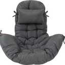 Tudomro Egg Chair Cushion Filling 2.58 kg Replacement Rocking Wicker Chair Cushions High Back Swing Hammock Egg Hanging Cushion Thicken for Indoor Outdoor Patio(Dark Gray,1 Pcs)