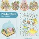 3 x DIY 3D House Stickers, 4 Sets Fun DIY Stickers Scene Make Your Own Mini House Cute Cartoon Animal Scene Stickers for Kids Adult Sticker Art Relief Stress Pass The Time