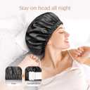 YFONG Double Layered 100% Silk Bonnet for Sleeping Women, 22 Momme Pure Mulberry Silk Sleep Cap with Adjustable Elastic Band Stay On Head，Reduce Frizz, Keep Hairstyle, Soft & Breathable, PlumPurple, M