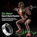 FAHKNS Smart Health Ring for Women Men: Fitness Tracker Ring with Heart Rate,Blood Oxygen,Sleep Monitor,Stress,Steps Counter,IP68 Waterproof for iOS & Android,No APP Fees (Silver,10#)
