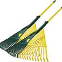 YEITSNOW 2-Pack Adjustable Garden Rake 71 Long with 26-inch Wide Poly Leaf Rake Detachable Leaf Scoops Grabbers for Patio Lawn Yard Outdoor Shrub Grass Bush