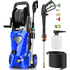 Electric Pressure Washer 5000 PSI 2.8 GPM High Power Washer with 4 Pressure Nozzle and Foam Cannon, powerwashers for Home, Car Washing, Fence Cleaning, Patio, Blue