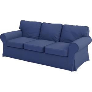 Premium Heavy Cotton Ektorp 3 Seat Sofa Cover Replacement Compatible with IKEA Ektorp Three Sofa Slipcover (Deep Blue)