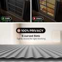 LazBlinds No Drill Blinds for Indoor Windows, Cordless 1" Vinyl Mini Blinds, Privacy S-Curve Blinds for Windows, Room Darkening Horizontal Window Blinds and Shades for Home, 37" W x 48" H, Grey