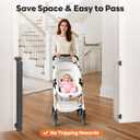 Retractable Baby Gate for Stairs and Doorways, 55" Wide x 33" Tall Mesh Dog Gate for Indoor & Outdoor Use, Safety Gate for Babies and Pets, Child Gates for Hallways, Hardware Mounted, Gray