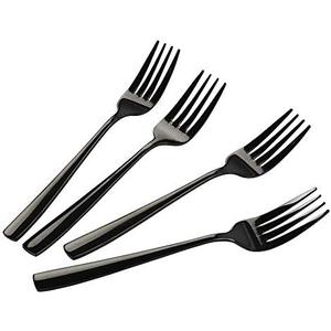 Teyyvn Black Stainless Steel Dessert/Salad Forks, Set of 4