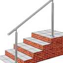 Outdoor 5 Step Handrail, DIY 304 Stainless Steel Transitional Hand Rails with Installation Kit,Silver Porch Stair Railing for Concrete Brick or Wooden Steps, 67x36