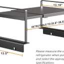 Top of Fridge Storage Organizer,Refrigerator Storage, Adjustable 20.8"-36.6", L-Shaped Anti-Slip Design,Space Saver for Wine Fridge/Microwave Oven, Kitchen, Laundry, Dorm (Fits Most Appliances), top shelf20.8"-36.6"