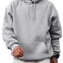 JMIERR Men's Sweatshirt Mens Fall Vintage Drawstring Hoodies Sweatshirts for Men Long Sleeve Hooded Pullover with Pockets Collar Fleece Casual Basic Simple Winter Shirts Sweater Light Grey.XL