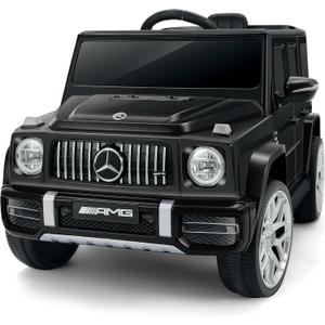 ELEMARA Licensed Mercedes-Benz AMG G63 Ride on Toys,12V Ride on Car with Remote Control,Rechargeable Battery,Flickering Lights/LED Lights, Bluetooth,Music & Horn, Soft Start, Low Battery Prompt,Black, Extra Large