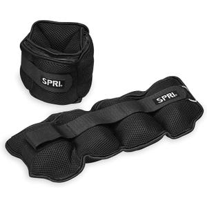SPRI Adjustable Ankle Weights - Walking Weights for Strength Training Exercises, Resistance Endurance Workouts, General Fitness - For Strengthening & Toning Lower Body (b) 10-Pound / 5lbs Each (Black))