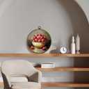CUANFDDSF Moody Strawberry Cottage Kitchen Round Wall Art, Still Life Country Kitchen Wall Hanging Frame Decor, Vintage Fruit Farmhouse Canvas Prints Decorations for Home Dining Room, 10x10 Inch (Colour 05)