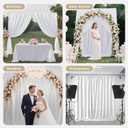 Joydeco White Curtains Backdrop for Wedding Parties, Photo Backdrop Curtains for Wedding Decorations Birthday, Wrinkle Free Polyester 5ft x 10ft Fabric Drape 2 Panels with Rod Pockets