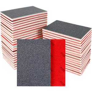 24 Pcs Sanding Sponge 80-3000 Grit Sandpaper Assortment, Washable & Reusable Sanding Blocks for Wood, Metal, Drywall, Glazing, Wet Dry Sandpaper for Smooth Finishing