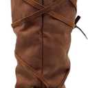 Unisex Renaissance Boots Men's Medieval Cosplay Boots Women Halloween Vintage Stage Pirate Viking Tied Boots Shoes (Brown)