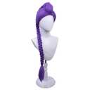 Purple Braid Wigs Light Purple 2 pieces Wig Short Lavender Purple Wig with a detachable Braid Daily Party Halloween Costume Wigs