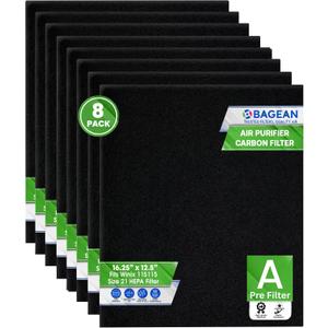 Bagean Carbon Pre Filter A 115115 - Compatible with Winix Air Purifier Filter Replacement - Fits Winix Plasmawave C535 5300 6300 - Activated Carbon Filters Absorb Odors and Freshens the Air (8-Pack)