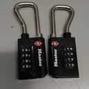 Master Lock Black Set Your Own Combination TSA Approved Luggage Lock, Travel Padlocks for Suitcases, Backpacks, Bags, 2 Pack, 4696T