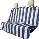 Back Seat Cover for Car Trucks Van SUV,Waterproof Rear Bench Towel Seat Covers for Dogs and Kids,Automotive Backseat Protector (Blue Stripe)