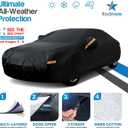 EzyShade 10-Layer Car Cover Waterproof All Weather [See Vehicle Size Chart for Accurate Fit] Car Covers for Automobiles - Full Exterior Covers - Rain Sun Wind Snow. Black, Size A4