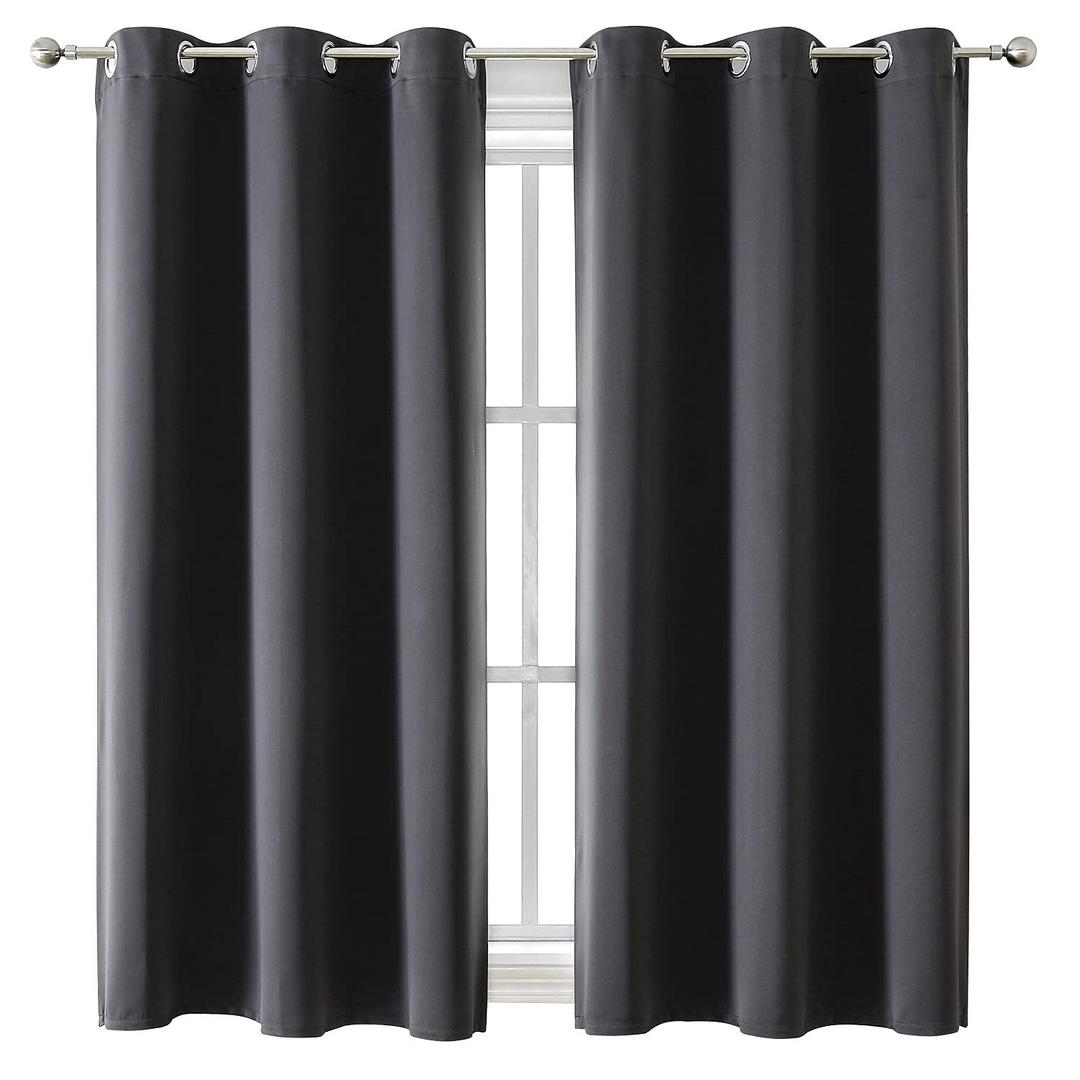 Blackout Curtains Dark Gray 1 Panel 2 x 6 Ft