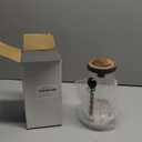 ANSQU Glass Jar with Wooden Lid and Spoon, 20.3oz Food Storage Containers Coffee Jar Coffee Grounds Container, Glass Food Storage Canister (1 Pack)