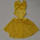 DAXIANG Toddler Ballet Leotards for Girls Dance Leotards with Shiny Skirt Gymnastic Outfit Dress Classic Sleveless Yellow 3T 4T