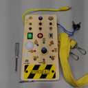 Busy Board with Led Light, Wooden Montessori Stem Toys for 1 2 3 Year Old, Educational Preschool Learning Travel Activities Sensory Toys for Toddlers 1-3, Birthday Gifts for Kids Boys Girls (Led Busy Board)