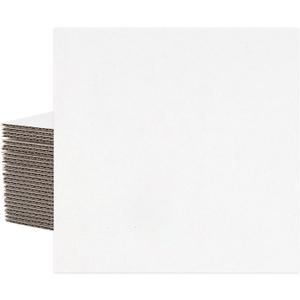 Mat Board Center, 25 pack 10x10 Corrugated Cardboard sheet, 1/8 inch thick, Flat Cardboard Inserts for Mailing, Packaging & Shipping, Cardboard Backing, Craft Card Board (White on one side)