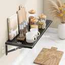 Fixwal 2pcs 10 in Deep Floating Shelves for Wall (Black, 23.6" L), 23.6 X 10 X 0.5in