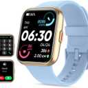 Tensky Smart Watch for Men Women(Call Receive/Dial), Alexa Built-in, 1.8" Touch Screen Fitness Tracker with Heart Rate Sleep Tracking, 100 Sports Modes, 3ATM Waterproof Smartwatch for Android iPhone (Light Blue)