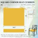 Outdoor Chair Cushions for Patio Furniture - Outdoor Cushions for Chairs - Waterproof Patio Chair Cushions Set of 4, 18.5"X16"X3", Yellow