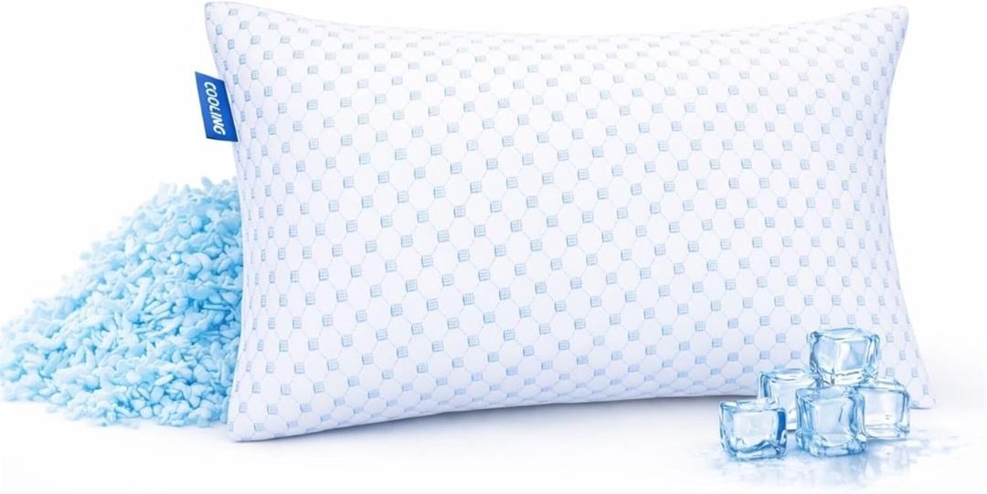 Nestl King Size Cooling Pillow for Sleeping 1 Pack, Luxury Shredded Memory Foam King Pillow, Adjustable Cold Gel Pillows for Hot Sleepers, Supportive Cool Pillows for Side, Back, Stomach Sleepers