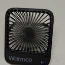 Warmco Portable Travel Fan 5000mAh, Ultra-thin Rechargeable Battery Operated Small Desk Fan, Quiet 4-Speed Personal Fans with 180 Tilt for Office, Camping, Cruise, Outdoor Black