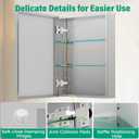 20 x 26 in Medicine Cabinet Mirror,Bathroom Mirror Cabinet with Adjustable Shelves,Aluminum Silver Medicine Cabinets for Bathroom,Recessed or Wall Mounted Medicine CabinetsAssembly Required