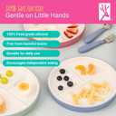 Elk and Friends Kids 6.7 Porcelain Divided Plates with Silicone Sleeves | Suitable for Babies/Kids/Toddlers | Microwave & Dishwasher Safe | Non Slip | Snack Dishes