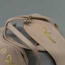 Athlefit Kitten Heels for Women Square Open Toe Strappy Heeled Sandals Ankle Strap Dress High Heels for Prom Party Wedding (Nude, 8)