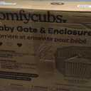 Comfy Cubs Baby Gate Playpen - 57 x 57 x 25 in, Extends Up to 228 - Pine Wood Foldable Playpen with Child-Proof Lock - Easy Assembly Baby Fence Play Area for Babies & Toddlers - Light Wood White