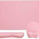 WB WEIRDBEAST Keyboard Wrist Rest Large Mouse Pad Wrist Support for Computer, 4 in 1 Memory Foam Keyboard Pad Desk Mat Ergonomic Hand Rest Wrist Cushion for Home Office Gaming, Pink