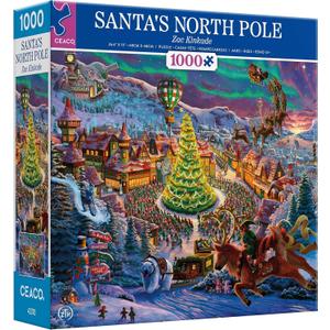 Ceaco - Zac Kinkade - Classic Christmas - Santa's North Pole - 1000 Piece Jigsaw Puzzle