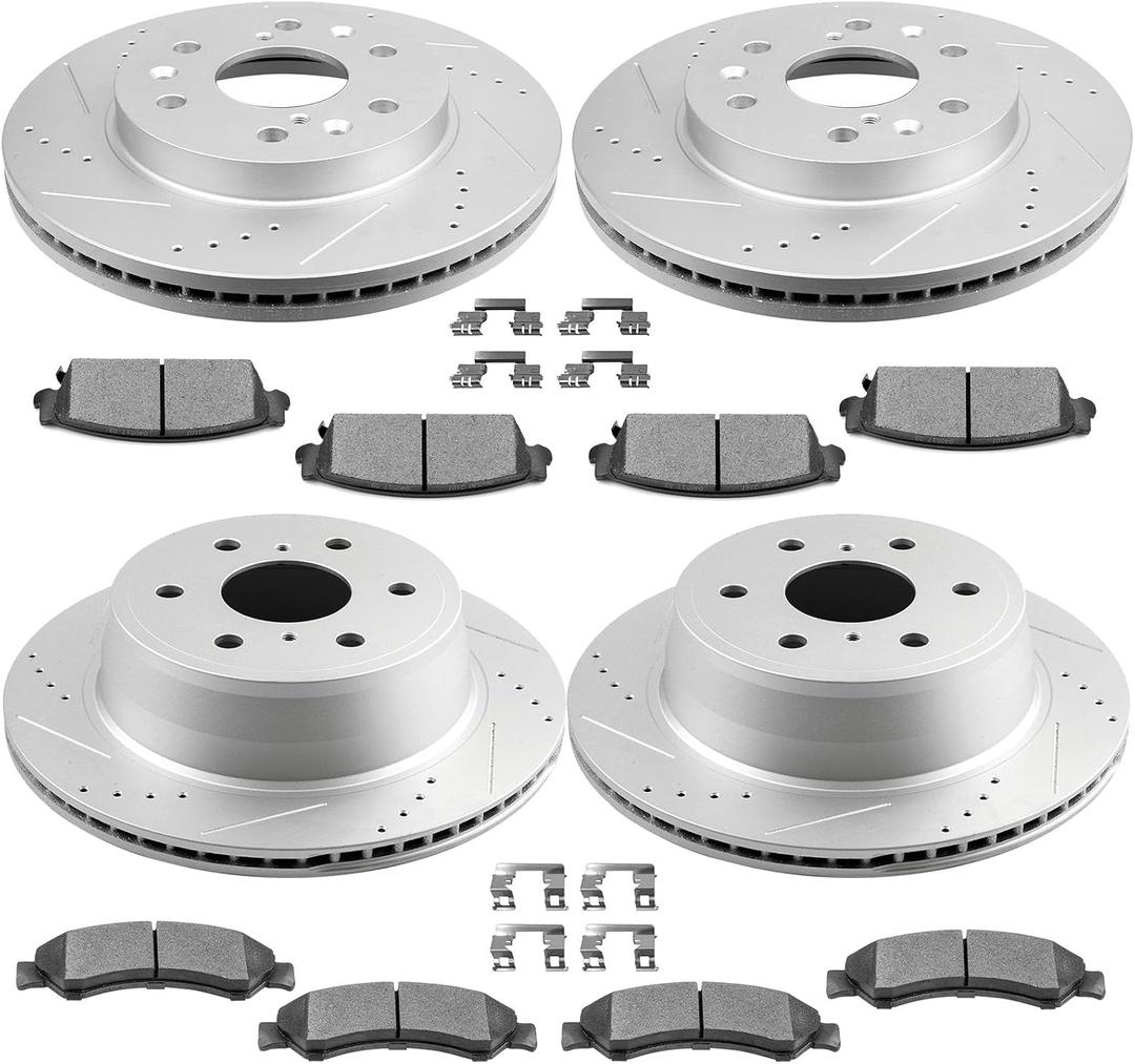SCITOO Brake Kits Front Rear Brake Rotors Brake Pad:55097;55133;D1092;D1194
