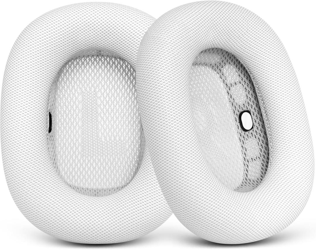 Ear Cushions Replacement for AirPods Max - Upgraded Ear Cups for Apple Headphones - GVOEARS Ear Pads Cover with Protein Leather Memory Foam (White)